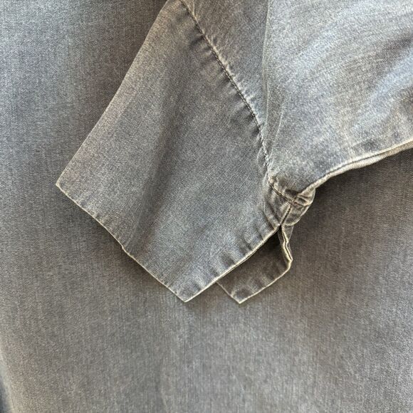 Soft Surroundings Positano Getaway V Neck Shift Dress Sz S Chambray Denim Tencel - Picture 8 of 10